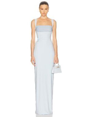 Maygel Coronel Hibisco Dress in Artic Light Blue